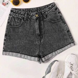 Black Denim Shorts